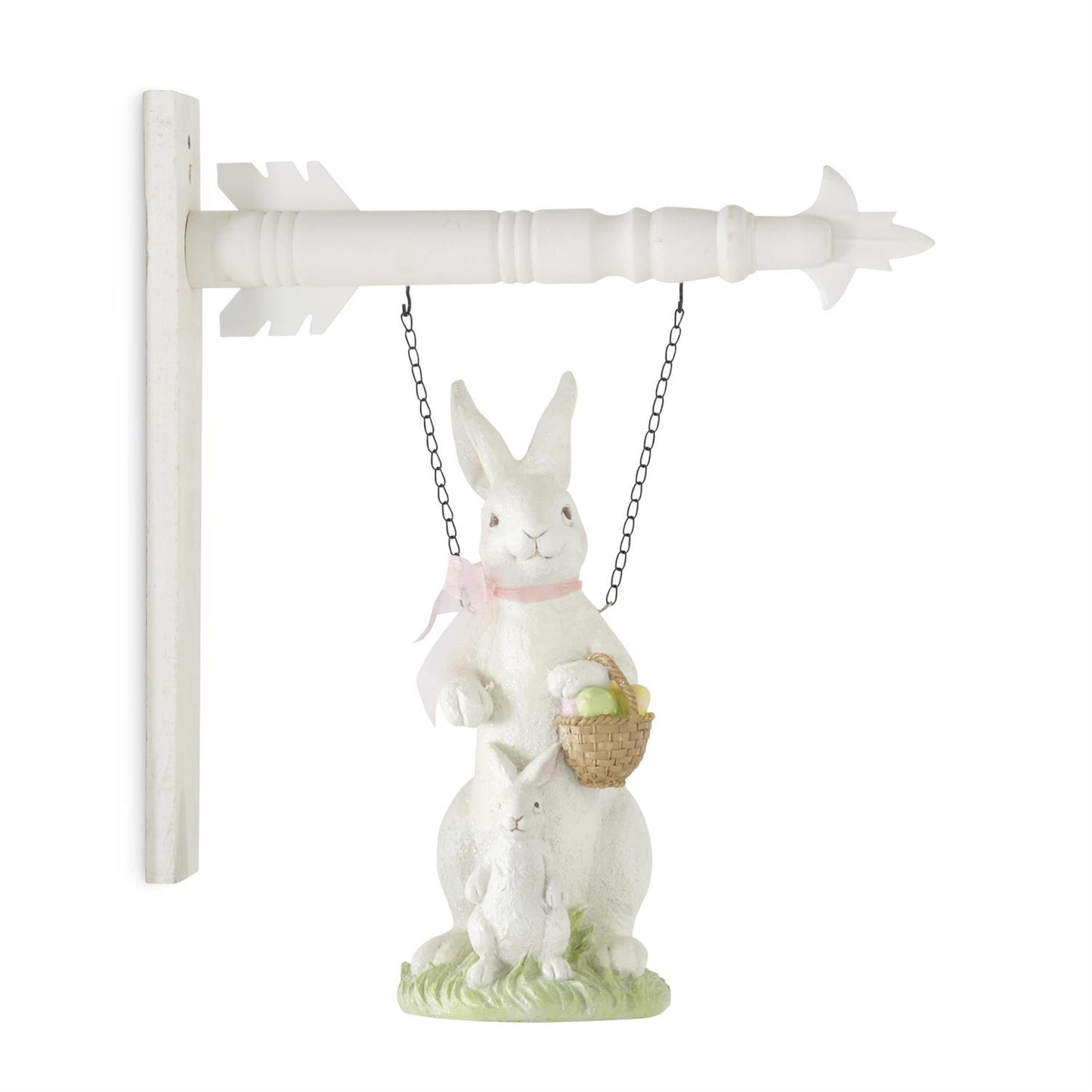 White Resin Glittered Bunny Arrow Replacement