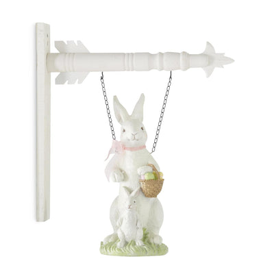 White Resin Glittered Bunny Arrow Replacement