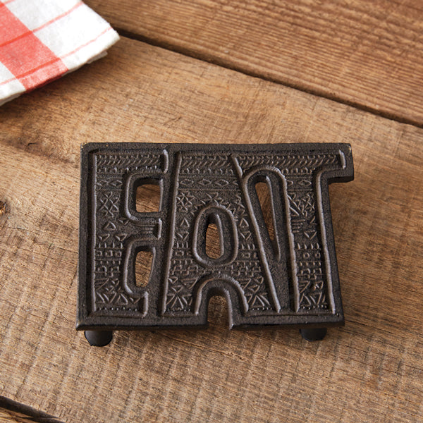 "Eat" Cast Iron Trivet