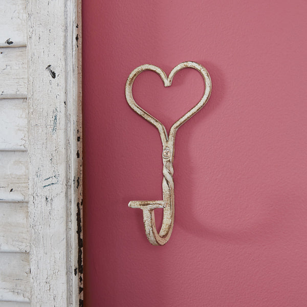 Aged Cast Iron Heart Hook