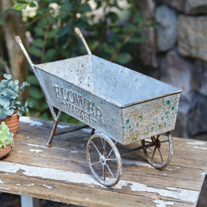 Farmhouse Denim Tabletop Wheelbarrow