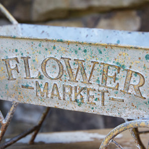 Farmhouse Denim Tabletop Wheelbarrow
