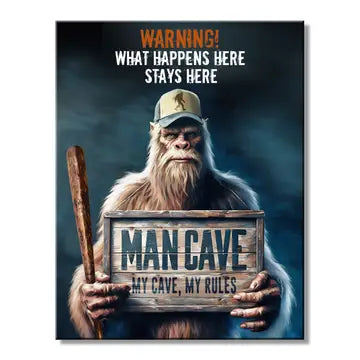 Bigfoot Mancave Tin Sign