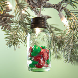 3.5" Glass Mason Jar Ornament