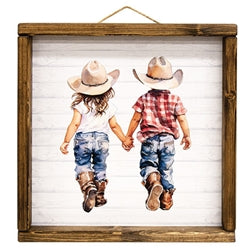 Country Boy & Girl Framed Print