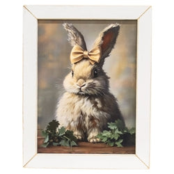 Golden Bow Bunny Portrait Framed Print