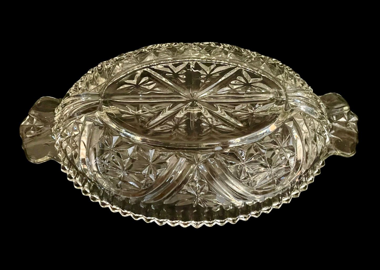 Stars and Bars Thousand Line Glass Divided Dish