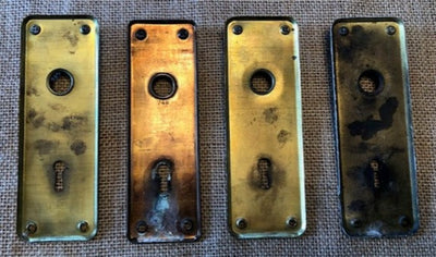 Antique Brass Doorknob Backplate - 5¾" Back