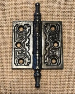 Antique Decorative Cast Iron Steeple Tip Door Hinge - 3" x 3"