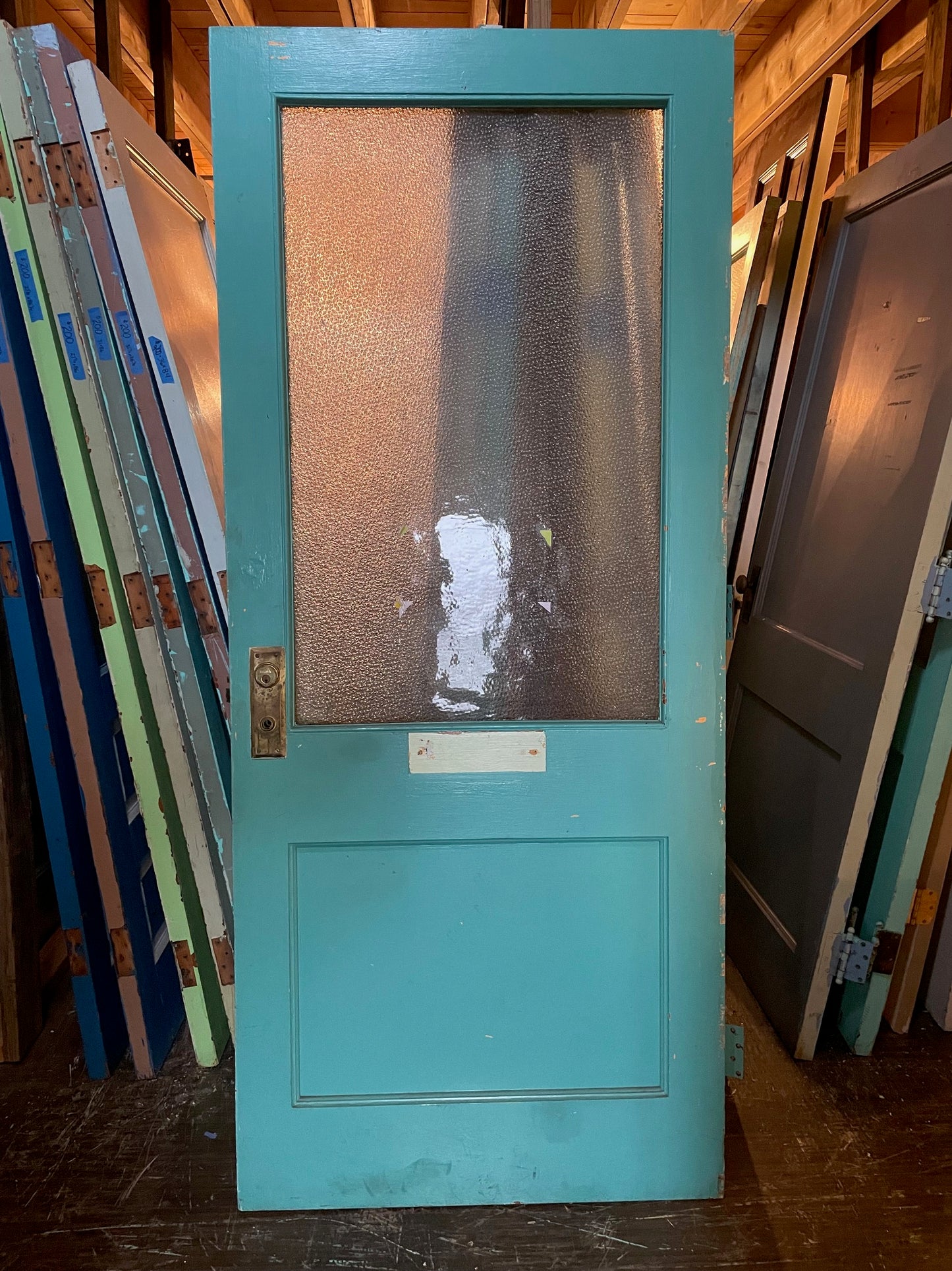 Wood Door with Frosted Glass on Top (Store Pick Up Only)