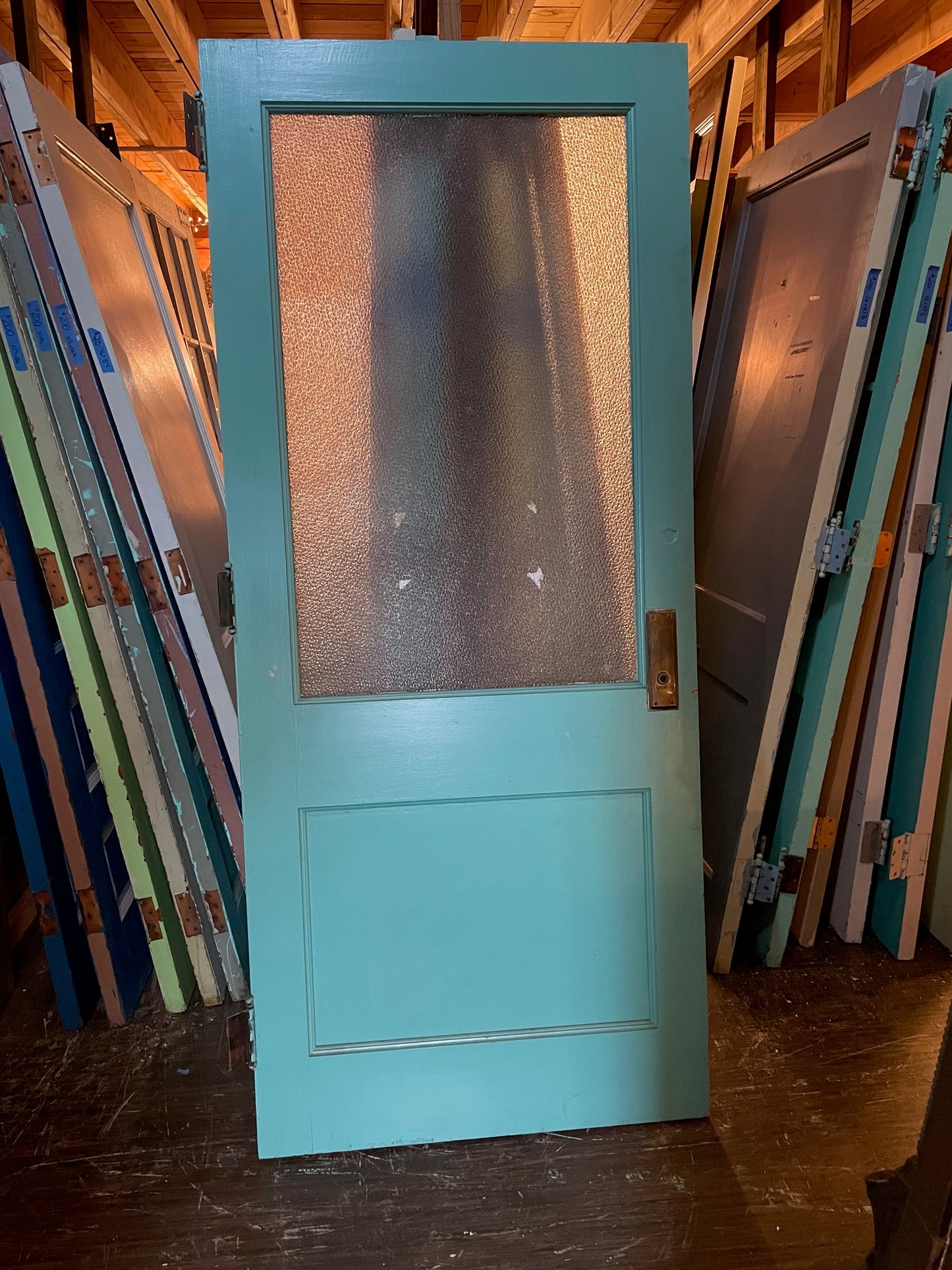 Wood Door with Frosted Glass on Top (Store Pick Up Only)