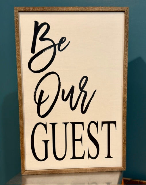 Be Our Guest Inset Box Sign