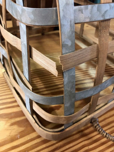 Bamboo and Metal Basket