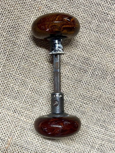 Antique Brown Porcelain Door Knob Set