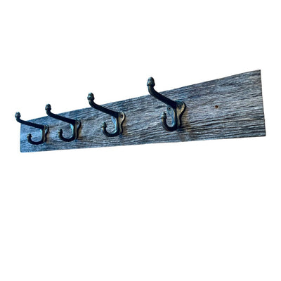 Four Hook Weathered Barnwood Wall Rack (Store Pick Up Only)