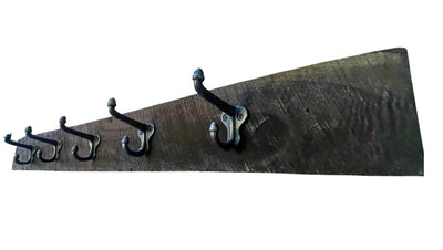 Five Hook Weathered Barnwood Wall Rack (Store Pick Up Only)