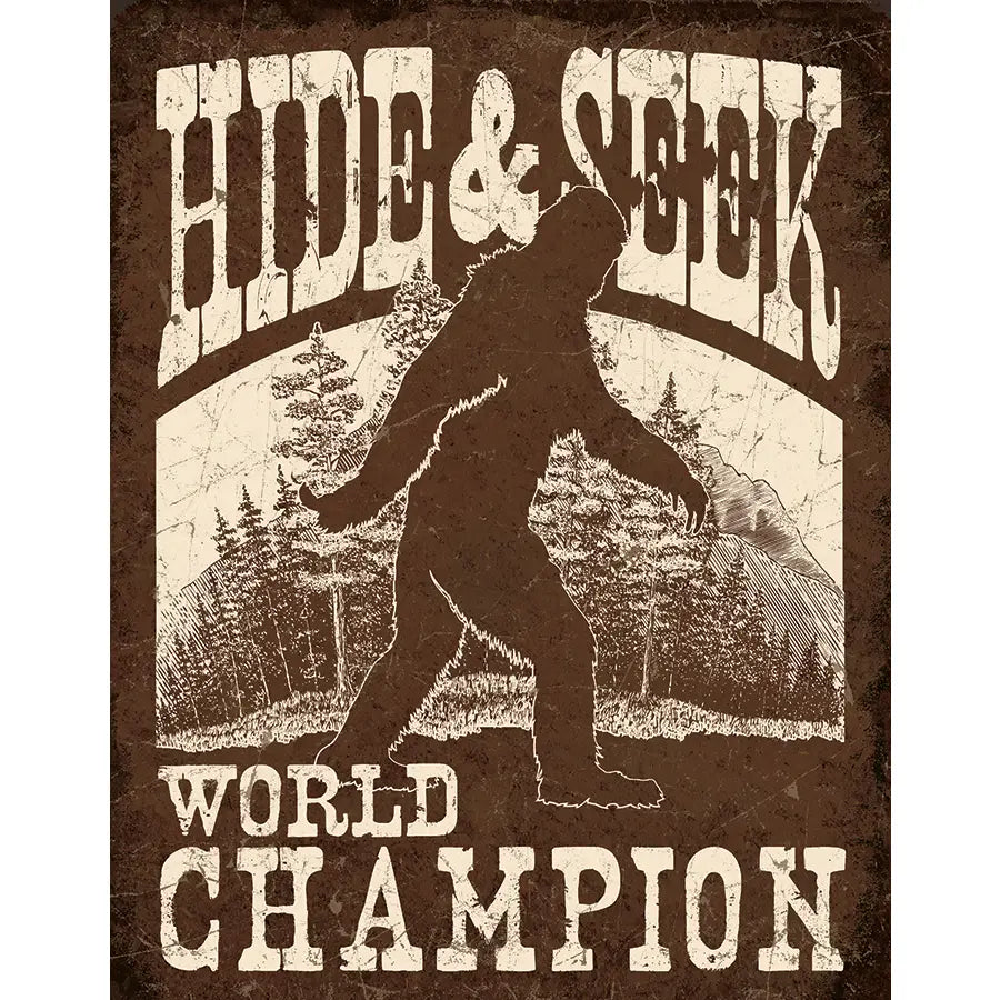 Big Foot - Hide & Seek Tin Sign