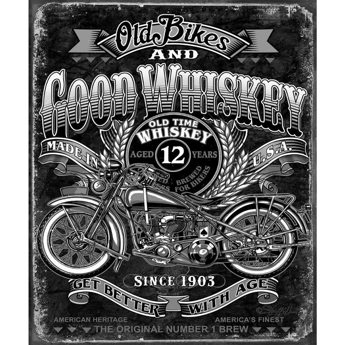 Good Whiskey Tin Sign