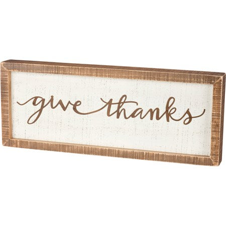 Give Thanks Inset Box Sign