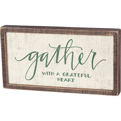 Gather With A Grateful Heart Inset Box Sign