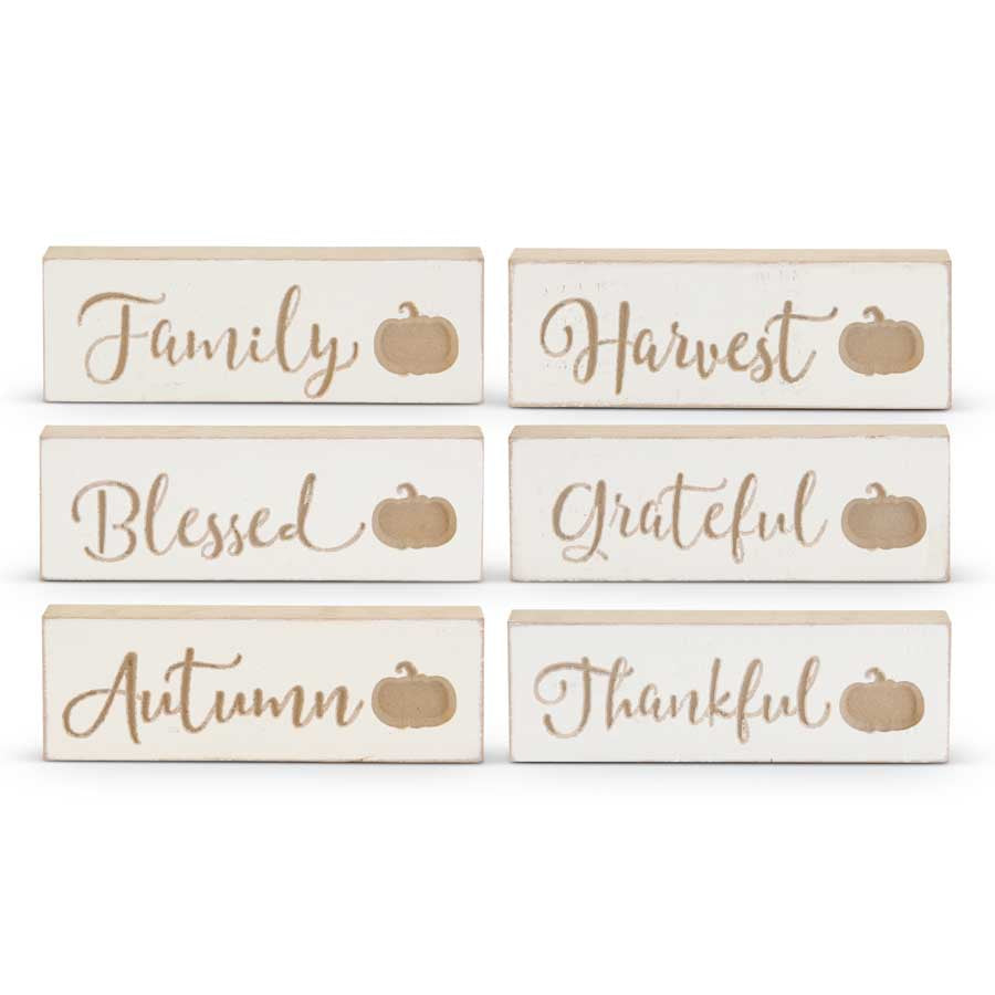 Engraved Wood Harvest Message Tabletop