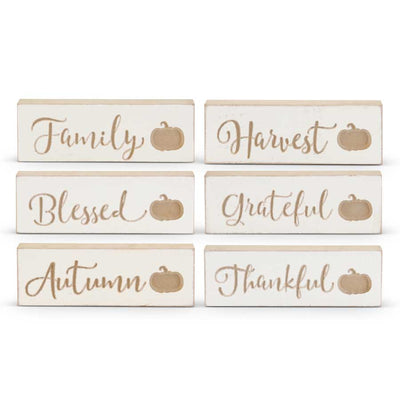 Engraved Wood Harvest Message Tabletop