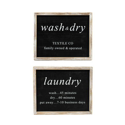 Reversible Wash & Dry/Laundry Framed Sign
