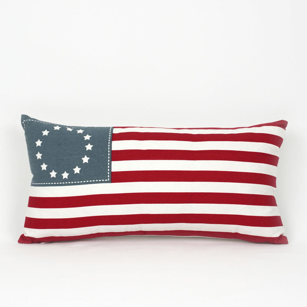 Reversible Hello Sunshine/USA Flag Pillow