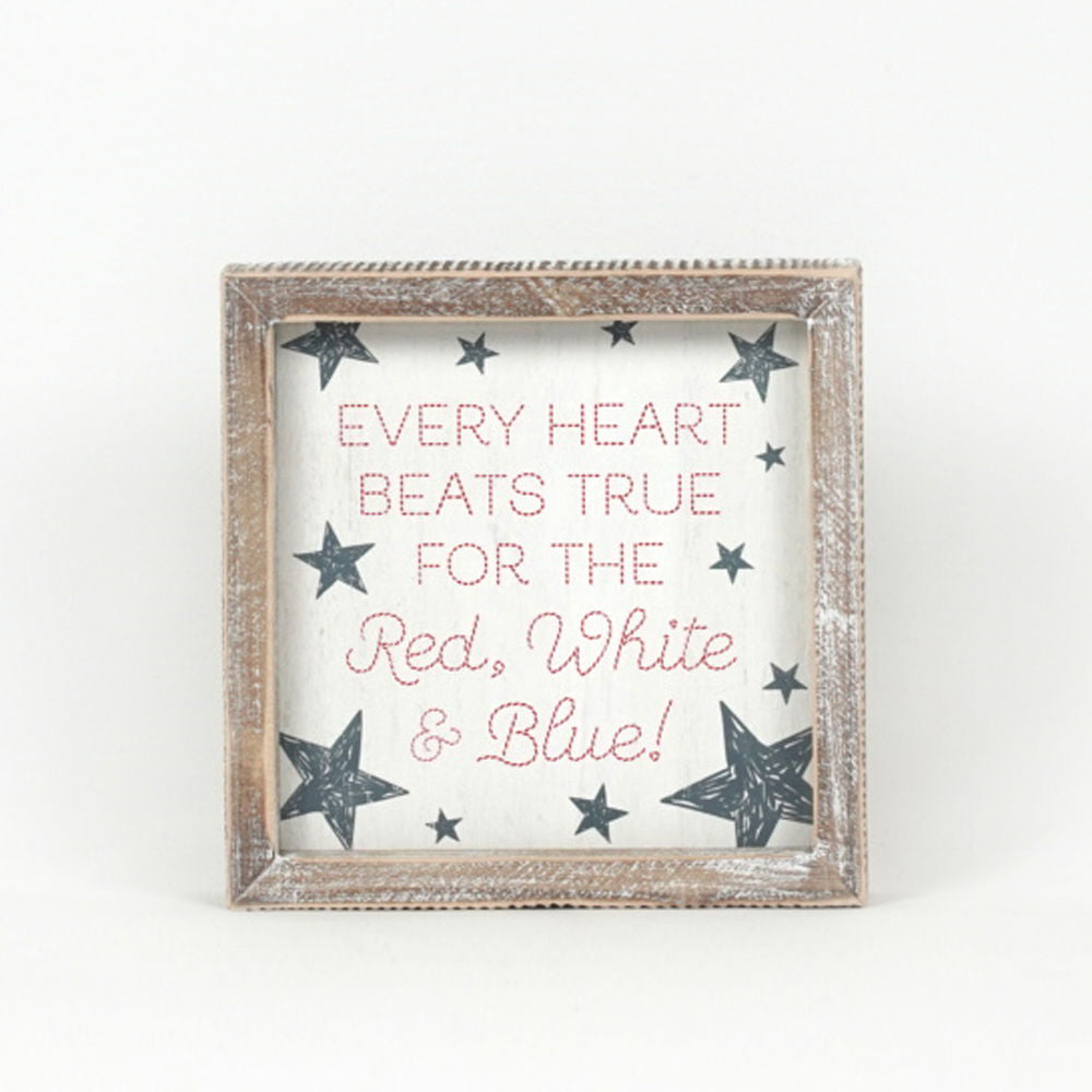 Reversible Lemon Drops/Red, White, Blue Framed Sign