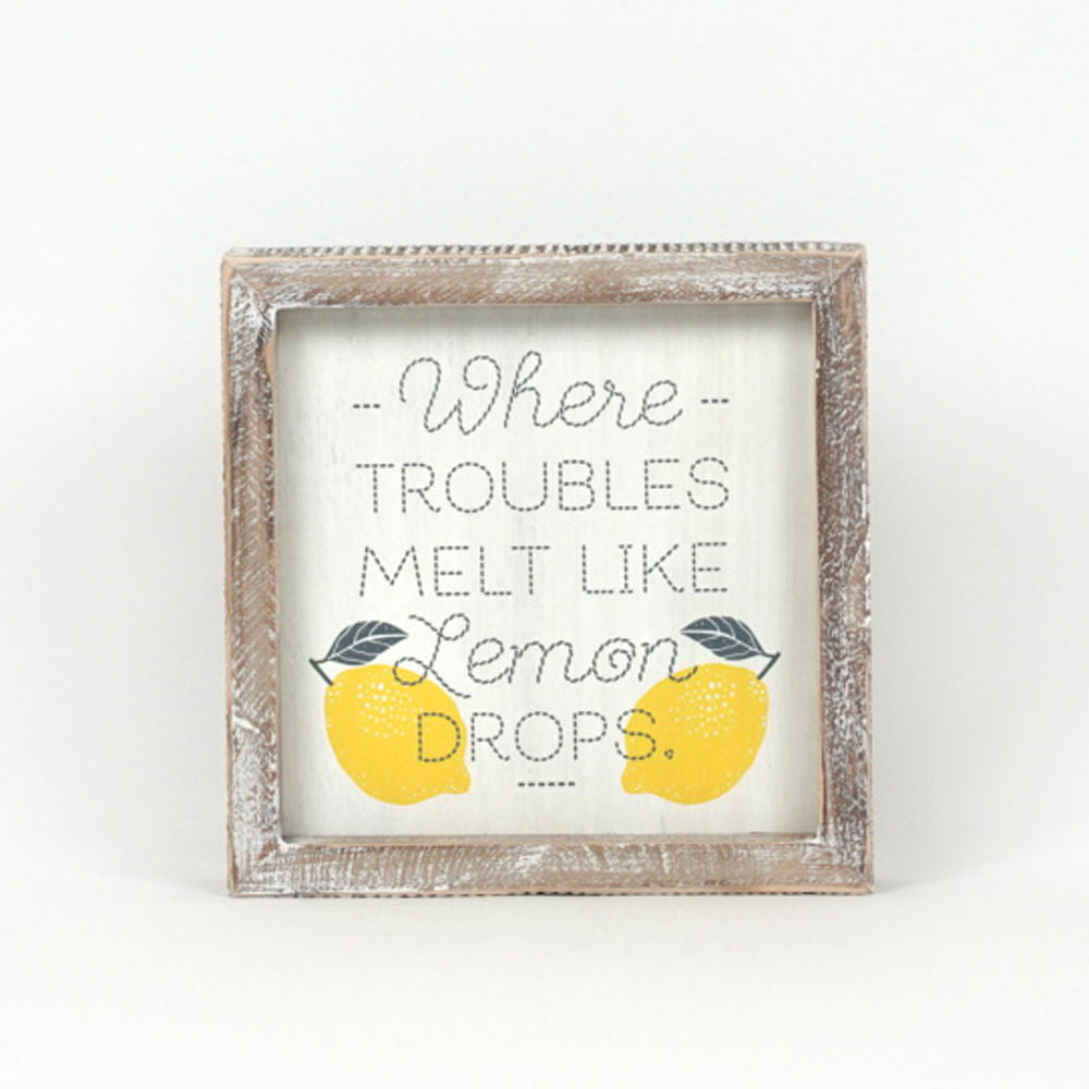 Reversible Lemon Drops/Red, White, Blue Framed Sign