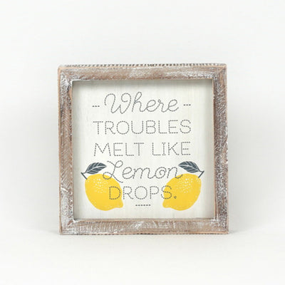 Reversible Lemon Drops/Red, White, Blue Framed Sign