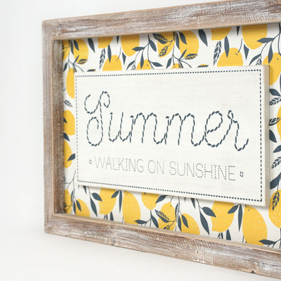 Reversible Summer/America Framed Sign