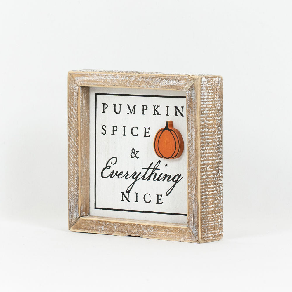 Reversible Trick Or Treat Yoself/Pumpkin Spice Block Sign