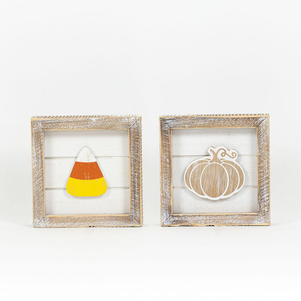 Reversible Candy Corn/Pumpkin Block Sign
