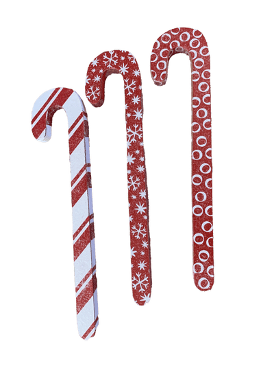 Red and White Canes (Set of 3)