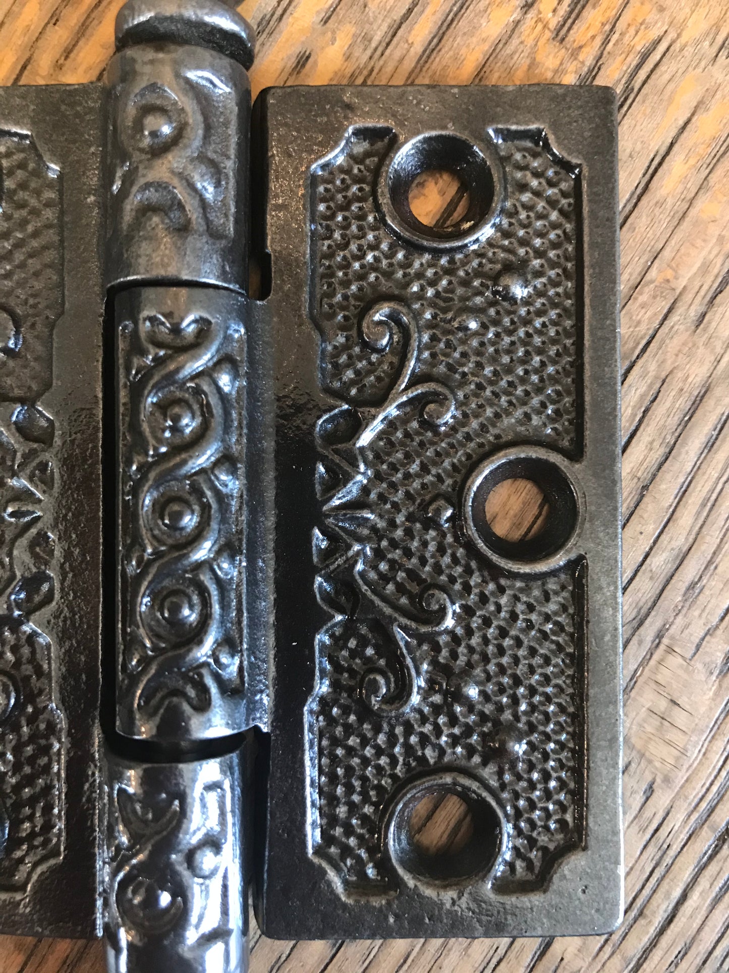Antique Decorative Cast Iron Steeple Tip Door Hinge - 3" x 3"