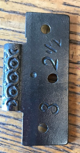Antique Cast Iron Door Hinge, Half Only - 3" x 2½" back