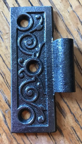 Antique Cast Iron Door Hinge, Half Only - 3" x 2½" front