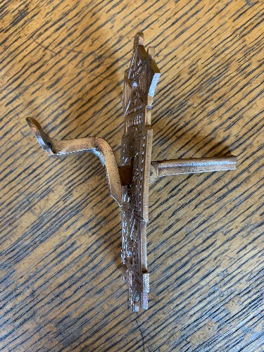 Antique Decorative Bronze Bird Door Bell Lever - 2¼" x 6¼" alt side