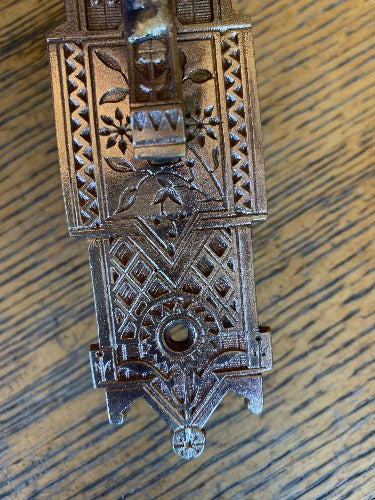 Antique Decorative Bronze Bird Door Bell Lever - 2¼" x 6¼" alt view