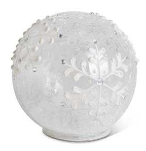 Clear LED Snowflake Tabletop Glass Globes