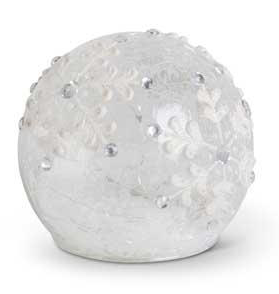 Clear LED Snowflake Tabletop Glass Globes