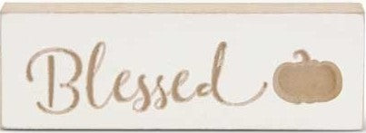 Engraved Wood Harvest Message Tabletop