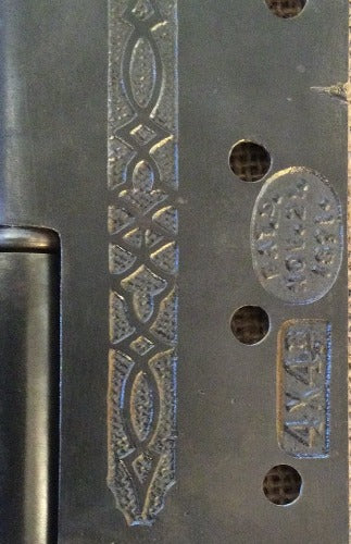Antique Decorative Cast Iron & Brass Steeple Tip Door Hinge - PAT.NOV.21.1871 - 4" x 4" date