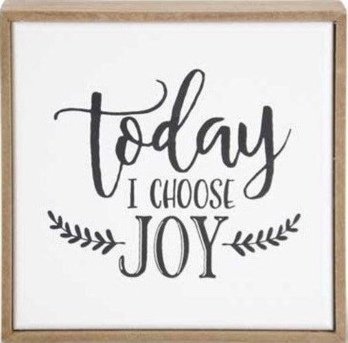 Assorted Wood Framed Enamel Inspirational Signs (4 Styles) joy
