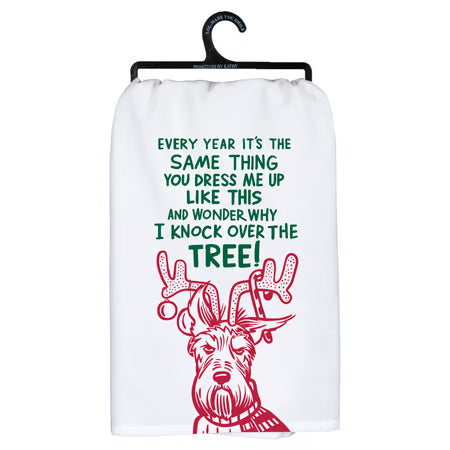 Dog Why I Knock Over the Tree Kitchen Towel