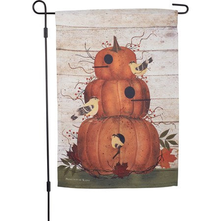 Pumpkins And Birds Garden Flag