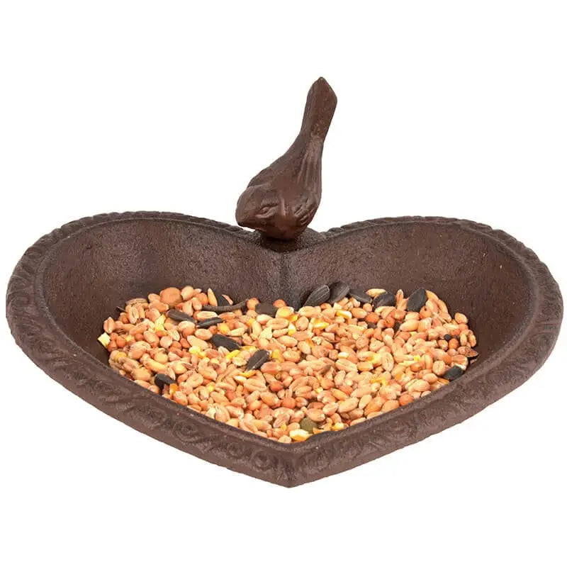 Cast Iron Heart-Shaped Bird Bath