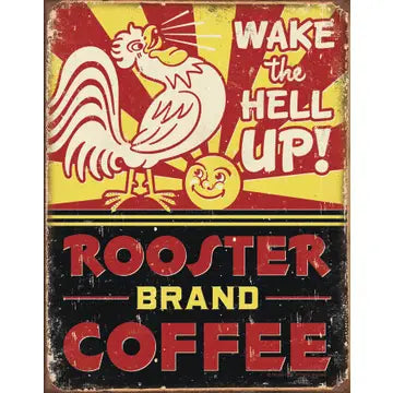 Rooster Brand Coffee Tin Sign