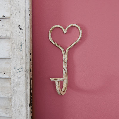 Aged Cast Iron Heart Hook